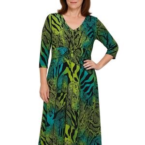 Anthony Studio Multi Reptile Print Maxi Dress‎ Size Medium